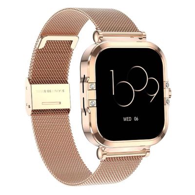 Bom preço. Android 4.4 Quadrado Smart Watch NFC Rectângulo Smartwatch Forma de Treinamento de Respiração on-line
