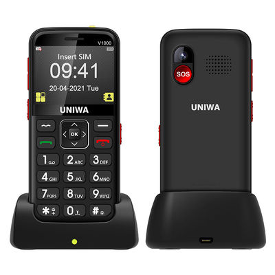 Telefone celular UNIWA V1000 para idosos com tela de 2,31' de 64MB de RAM 0,3MP Função de câmera SOS