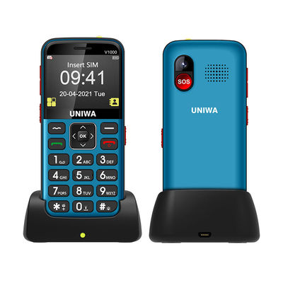 Fácil de operar telefones celulares para idosos UNIWA V1000 Durável com tela de 2,31