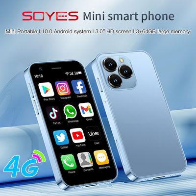 3+64GB Tipo C Dual SIM Pequenos telefones celulares 4G XS16 3.0' Android 10.0 Quad Core 2000mAh