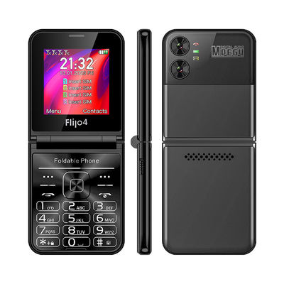 F265 2.55' 4 SIM Cards Flip Keypad Telefone Móvel 1400mAh Câmera FM Rádio 2G