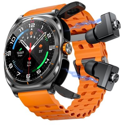 Bom preço. TWS Headset 2 em 1 NFC 1.53 polegadas AMOLED Fitness Tracker Saúde Smartwatch GT98 Ultra on-line