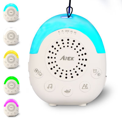Máquina de barulho branco de bloqueio infantil com luz noturna de cinco cores 30 sons calmantes Função de temporizador