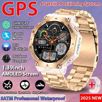 Bom preço. 2025 ChatGPT Assistente de IA GPS Smart Watch 5ATM Impermeável GNSS de banda dupla Compasso Esporte online