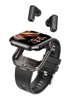 T99 TWS Smartwatch 2 em 1 Fones de ouvido Bluetooth Tela quadrada TFT de 2,02'' Chamada Bluetooth