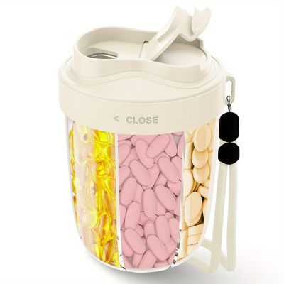 Bom preço. 1pc Organizador de Comprimidos Portátil de 7 Compartimentos com Plástico Sem BPA Seguro para Alimentos on-line