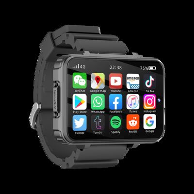 Smartwatch Amoled Grande de 2,4 polegadas com Câmera Dupla GPS WIFI Slot para Cartão SIM Jogar Jogo