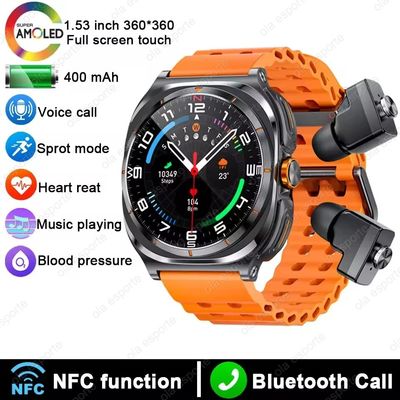 Bom preço. Smartwatch GT98 com Fones de Ouvido, 1,53 polegadas, Suporte para Chamadas Bluetooth / NFC / Frequência Cardíaca on-line
