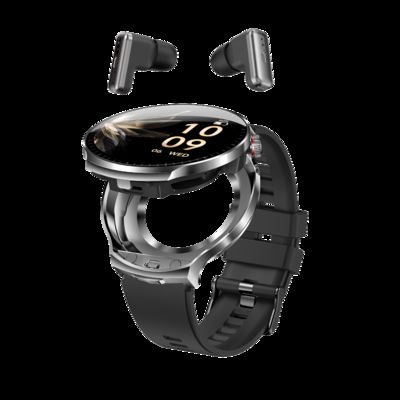 T100 Homens TWS 2 em 1 Bluetooth Wireless Call Headset Frequência cardíaca Esporte Música Auriculares Smartwatch