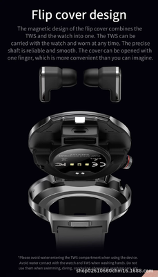 Bom preço. Relógio inteligente 2 em 1 oferece fones de ouvido sem fio de 185 polegadas IPS tela Bluetooth 50 e built-in G sensor on-line