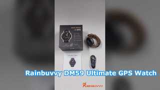 Relógio inteligente Rainbuvvy DM59 GPS 1,43'' AMOLED com mapa offline 5ATM à prova d'água 500mAh levati