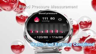 2026 2 em 1 TWS fone de ouvido relógio inteligente 1,43 "fones de ouvido música smartwatch mulheres homens esporte fitness coração r