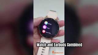 Relógio inteligente 2 em 1 com fones de ouvido sem fio TWS integrados